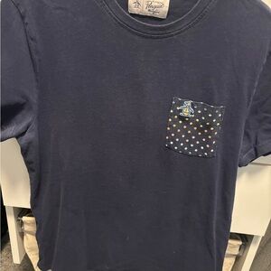 Original Penguin Navy Tee with Yellow Trim